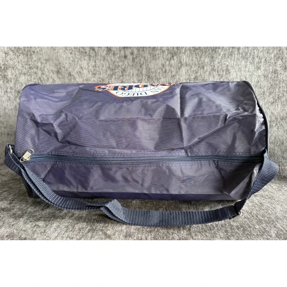 Vintage San Diego Padres BofA Giveaway Barrel Duffel Bag 90s Navy Blue Orange